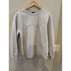 Nicce London Men's Beige Pullover Crewneck Size M Logo Graphic Streetwear Preppy